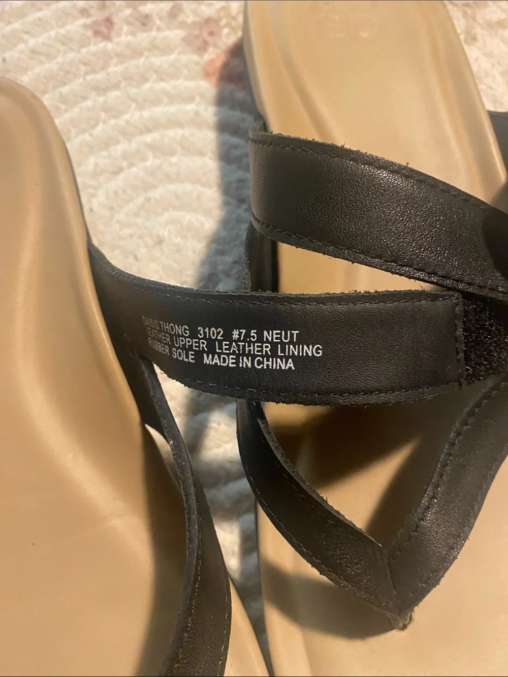 Abeo Women’s Black Slide Sandals with Tan Footbed